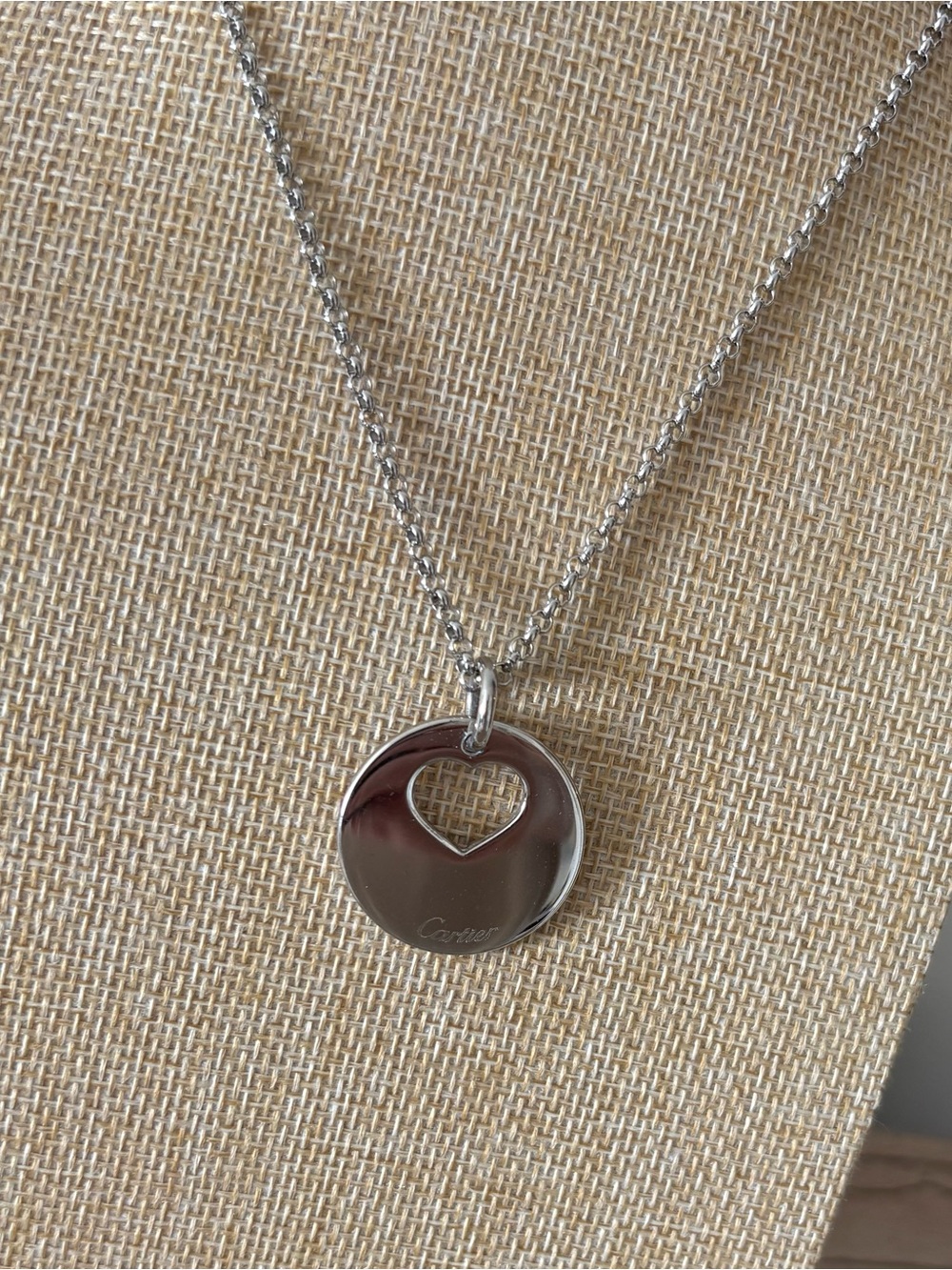 Cartier Silver plated Heart Cutout Pendant Necklace - Women Jewelry